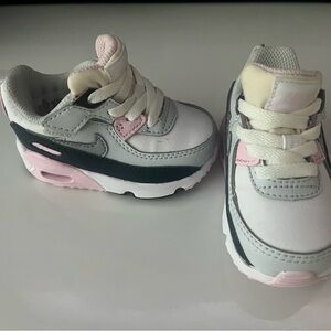 Nike Kids Sneakers - White, Pink, and Gray